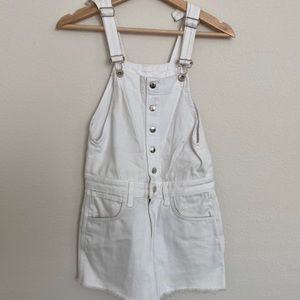 Rag & Bone white denim overalls
